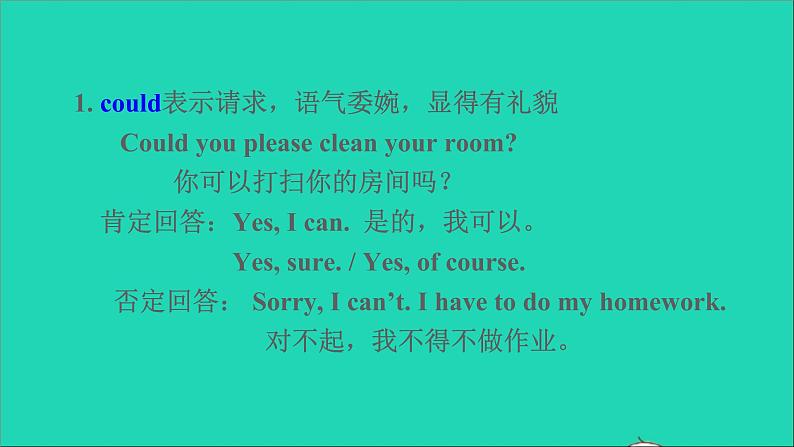 英语人教版八年级下册同步教学课件unit 3 could you please clean your room(2d-grammarfocus-4c)06