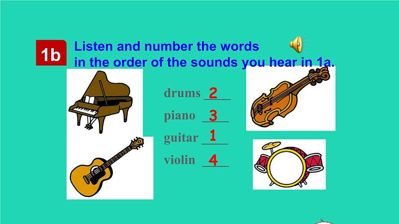 英语人教版七年级下册同步教学课件unit 1 can you play the guitar section b(1a-1f)第8页