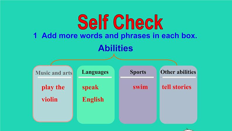 英语人教版七年级下册同步教学课件unit 1 can you play the guitar section b(3a-selfcheck)第7页