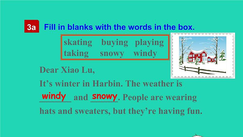 英语人教版七年级下册同步教学课件unit 7 it 's raining sectionb(3a-selfcheck)第6页