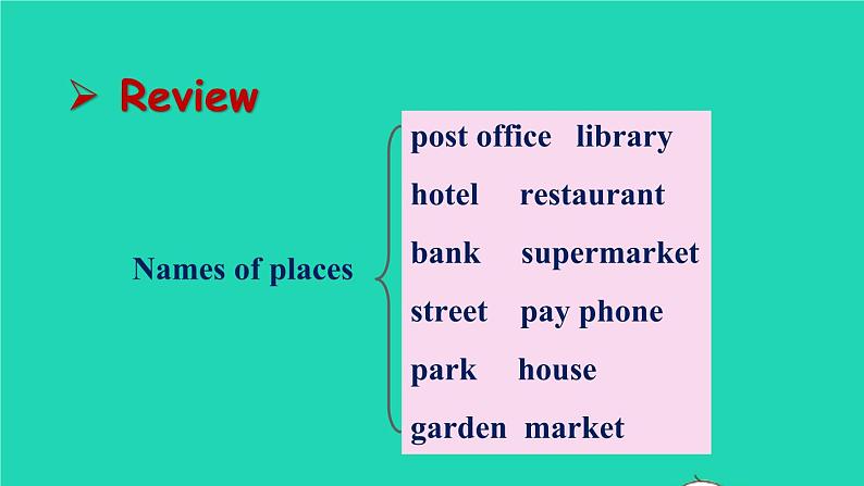 英语人教版七年级下册同步教学课件unit 8 is there a post office near here sectionb(3a-selfcheck)03