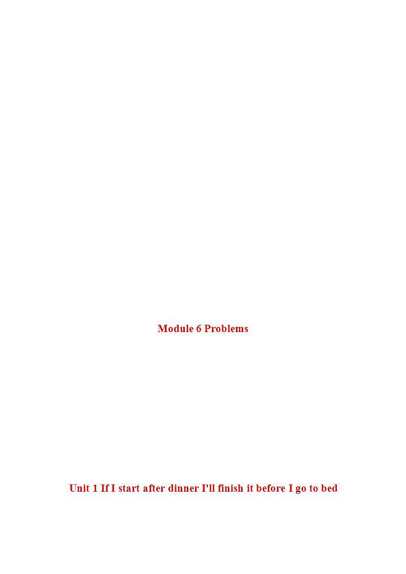 6.1 Module 6 Unit 1 If I start after dinner(练习题)第1页