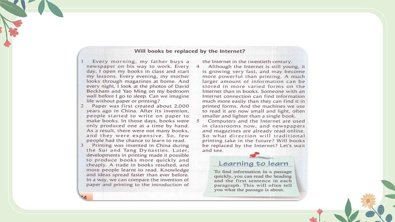 9.2 Module 9 Unit 2 Will books be replaced by the Internet(课件)第6页