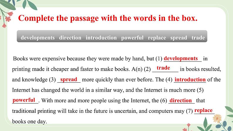 9.2 Module 9 Unit 2 Will books be replaced by the Internet(课件)第8页