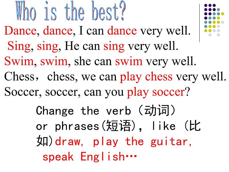 初中英语七年级下册unit 1 can you play the guitar period 1课件05