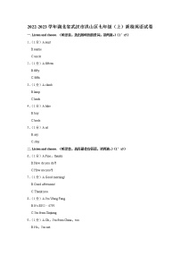 湖北省武汉市洪山区2022-2023学年七年级上学期质检英语试卷（含答案）