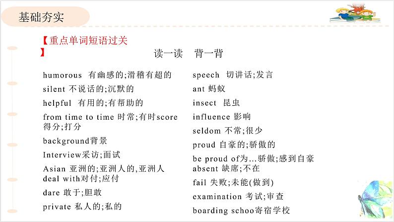 人教版英语九年级Unit 4重点知识复习课件第2页