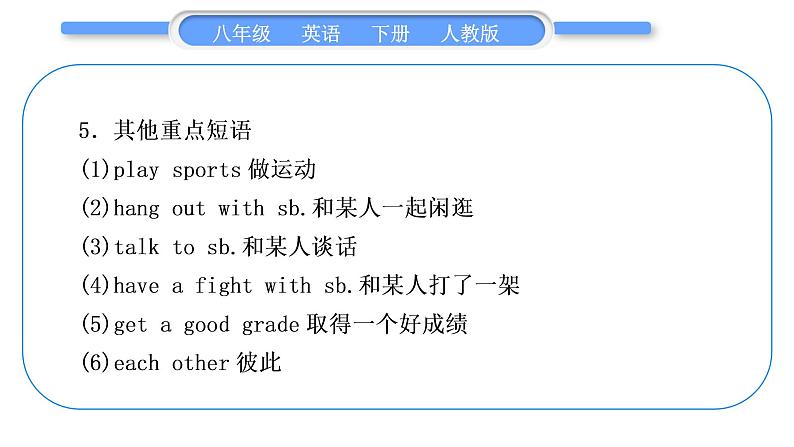 人教版八年级英语下Unit 4 Why don't you talk to your parents 第3课时 Section B(1a-1e)习题课件06