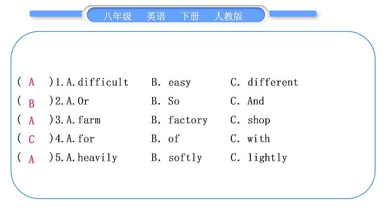 人教版八年级英语下Unit 5 What were you doing when the rainstorm came Section A 阅读能力提升习题课件07