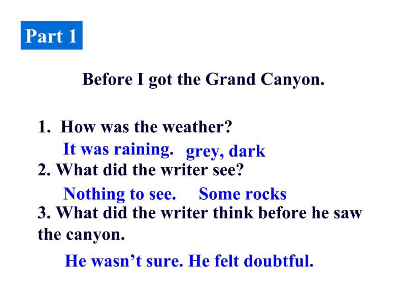 Module 1 Wonders of the worldUnit 2 The Grand Canyon was not just big 课件05