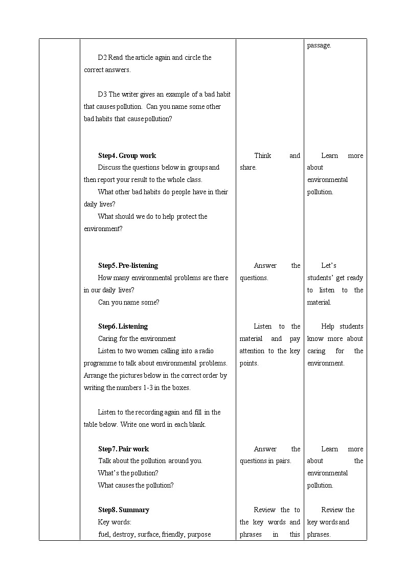 牛津深圳版 九下Module 2 Unit 3 The environment Period 2 Reading II & Listening_课件+教案+导学案02