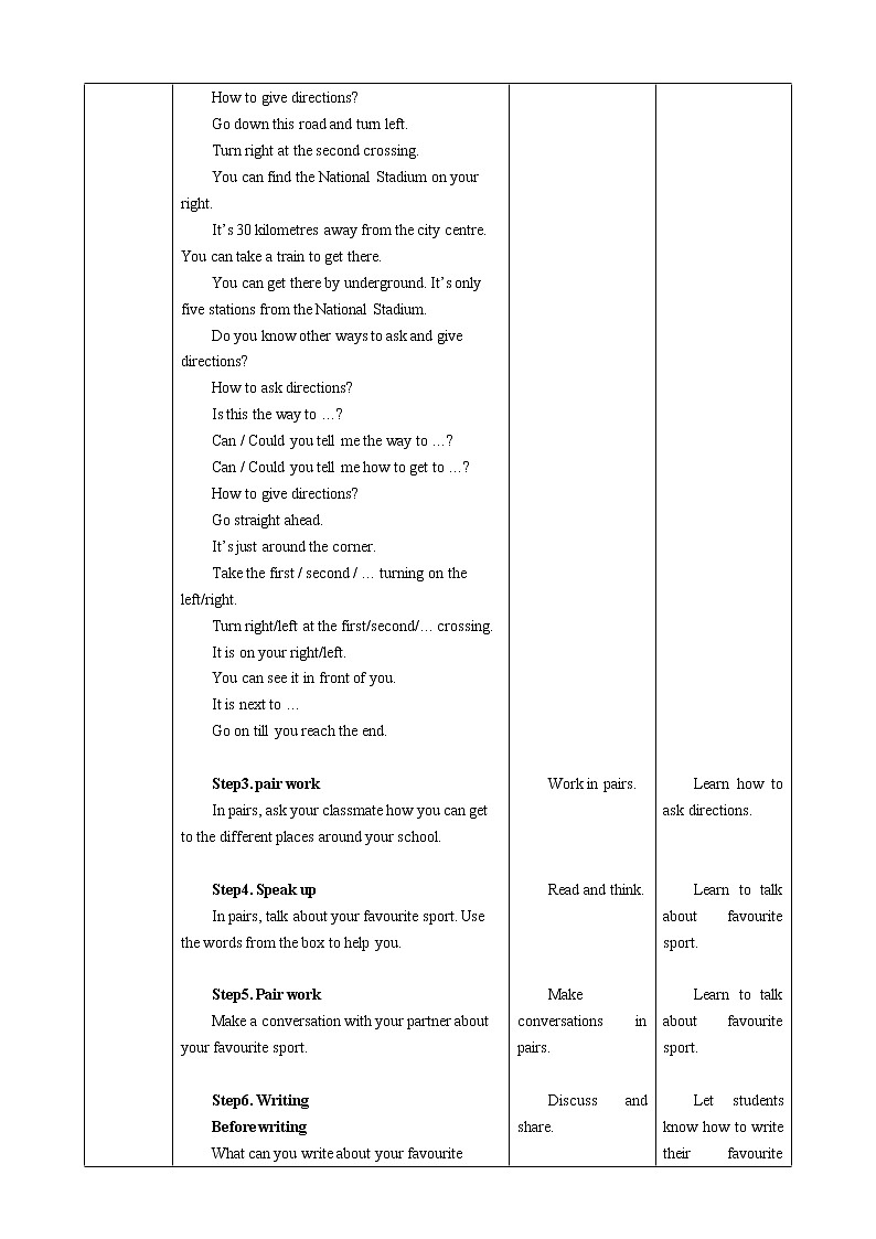 Module 3 Unit 5 Sport Period 5 Speaking & Writing & Study skills 教案第2頁