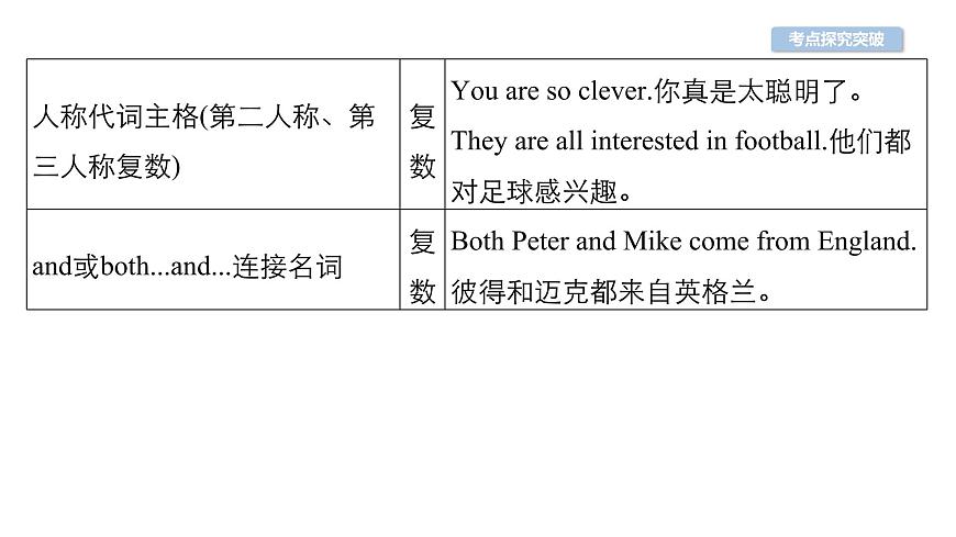 中考英語復(fù)習(xí)第31講主謂一致與therebe句型精講課件第6頁