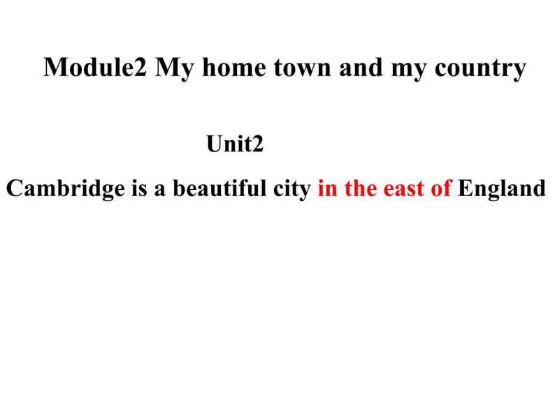八年级上册Module 2 My home town and my countryUnit 2 Cambridge is a beautiful city in the east of England.课件01