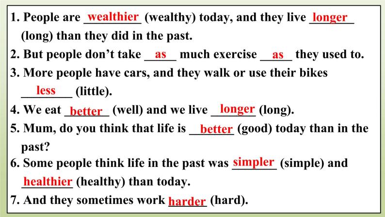 Module 3 Life now and then Unit 3 Language in use 课件+音频+练习04