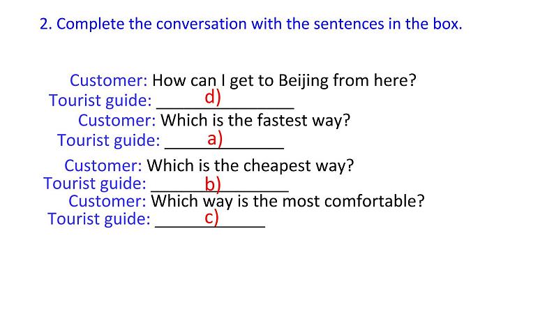外研版 (新标准) 初中英语八年级上册Review of Module 4 课件第7页