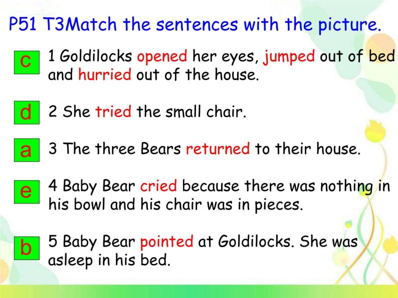 七年级下册  Module 8 Story time  Unit 2 Goldilocks hurried out of the house.课件06