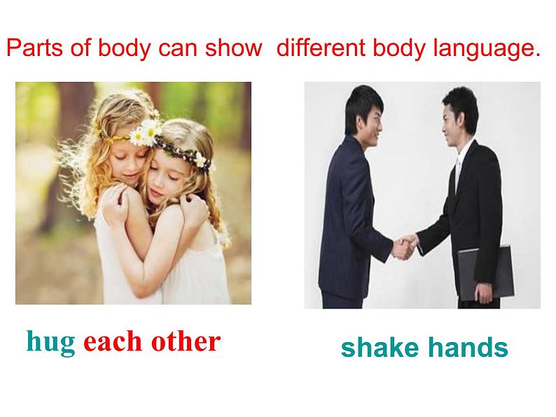 七年级下册 Module 11 Body language Unit 1 They touch noses课件第3页