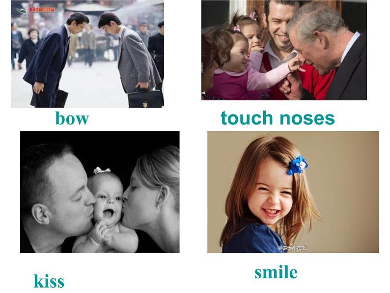 七年级下册 Module 11 Body language Unit 1 They touch noses课件第4页