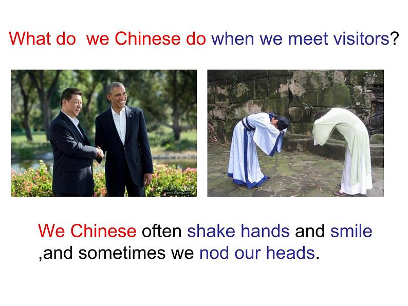 七年级下册 Module 11 Body language Unit 1 They touch noses课件第7页