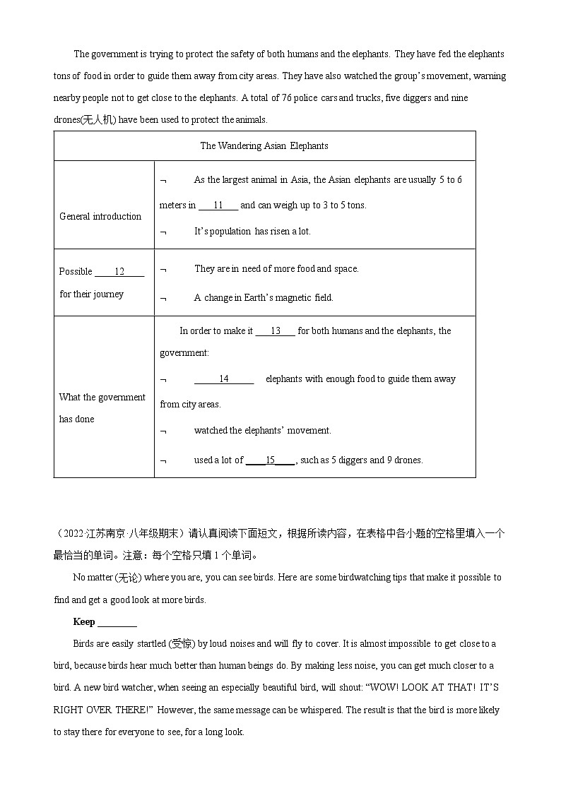 专题13 阅读填表 牛津译林版八年级下学期期末复习 查缺补漏冲刺满分第3页