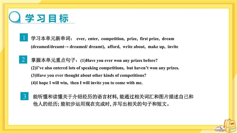Module 2 Experiences Unit 1 I've also entered lots of speaking competitions.(课件+教案+练习)02