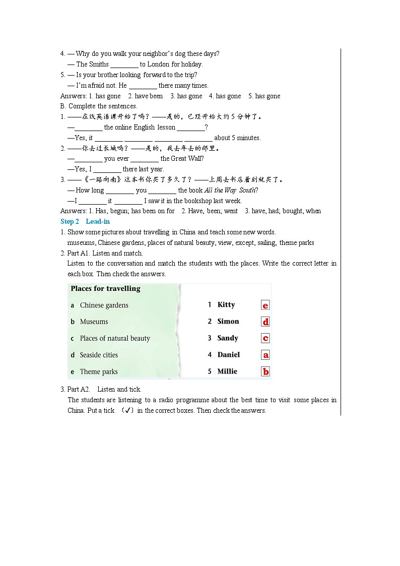 Unit 2 Travelling Integrated skills & Study skills(课件PPT+课件+练习)02