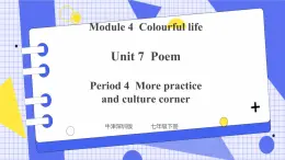 Unit 7 Poems Period 4 More practice & culture corner 课件+教案+导学案