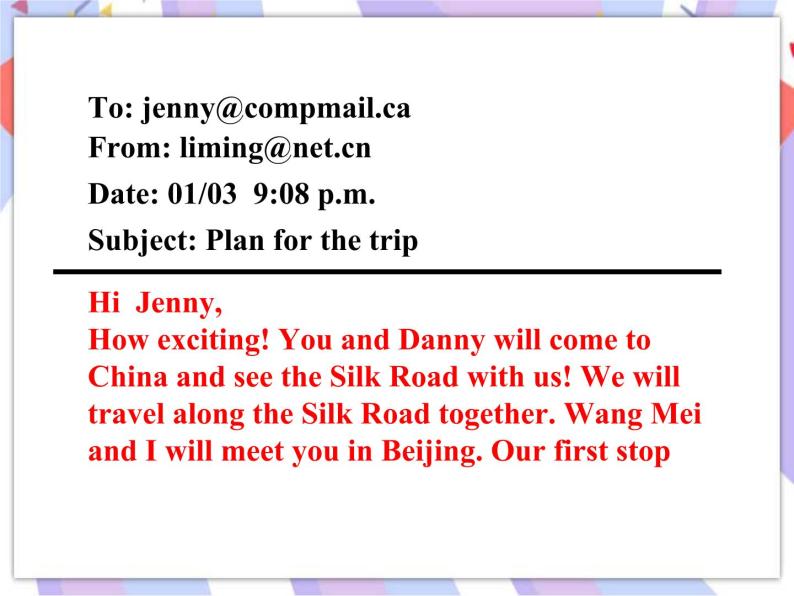 Unit 1 A Trip to the Silk Road  Lesson 2 Meet You in Beijing 课件＋音频06