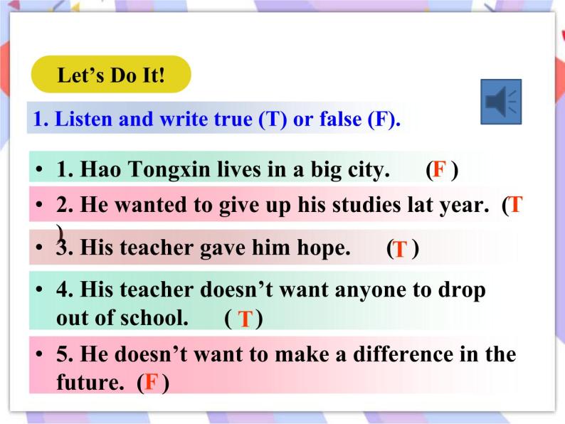 Unit 3 School Life Lesson 15  Making a Difference 课件＋音频05