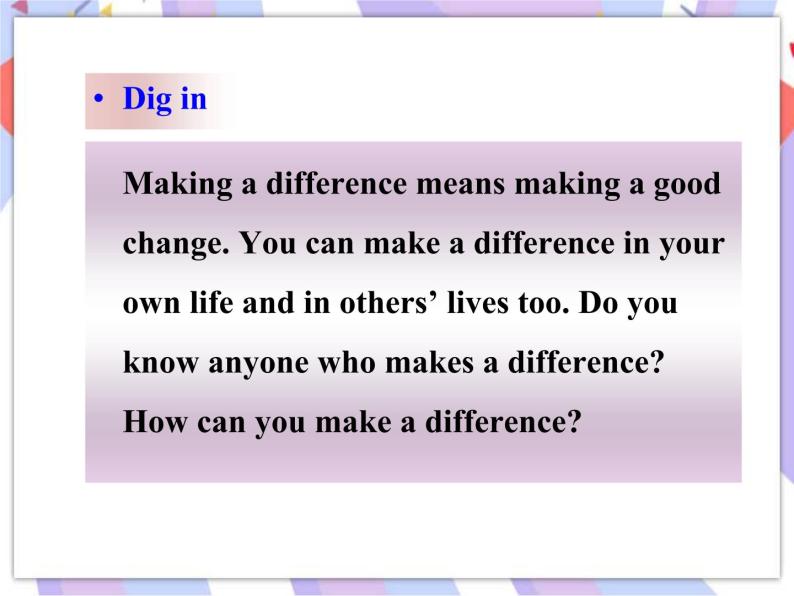 Unit 3 School Life Lesson 15  Making a Difference 课件＋音频06
