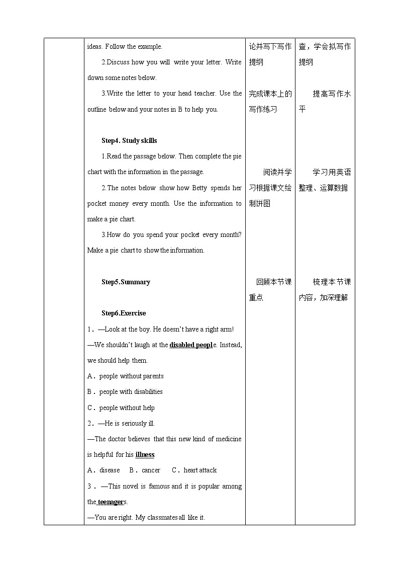 Module 1 Unit 1 Helping those in need Period 5 Speaking,Writing and Study skills课件+教案+导学案+同步练习02