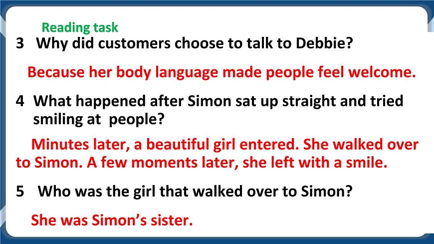 Module 1 Unit 2 Body language  Period 2 Reading II & Listening課件第8頁