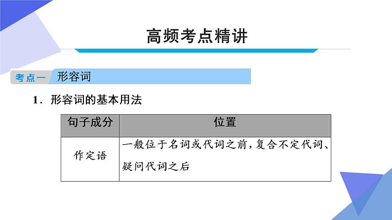 初中英语中考复习 第6讲 形容词和副词 备战2023年中考英语一轮复习重点知识课件第6页
