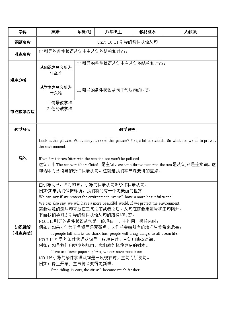 八年级上册英语 Unit10 If you go to the party, you'll have a great time! 教案901