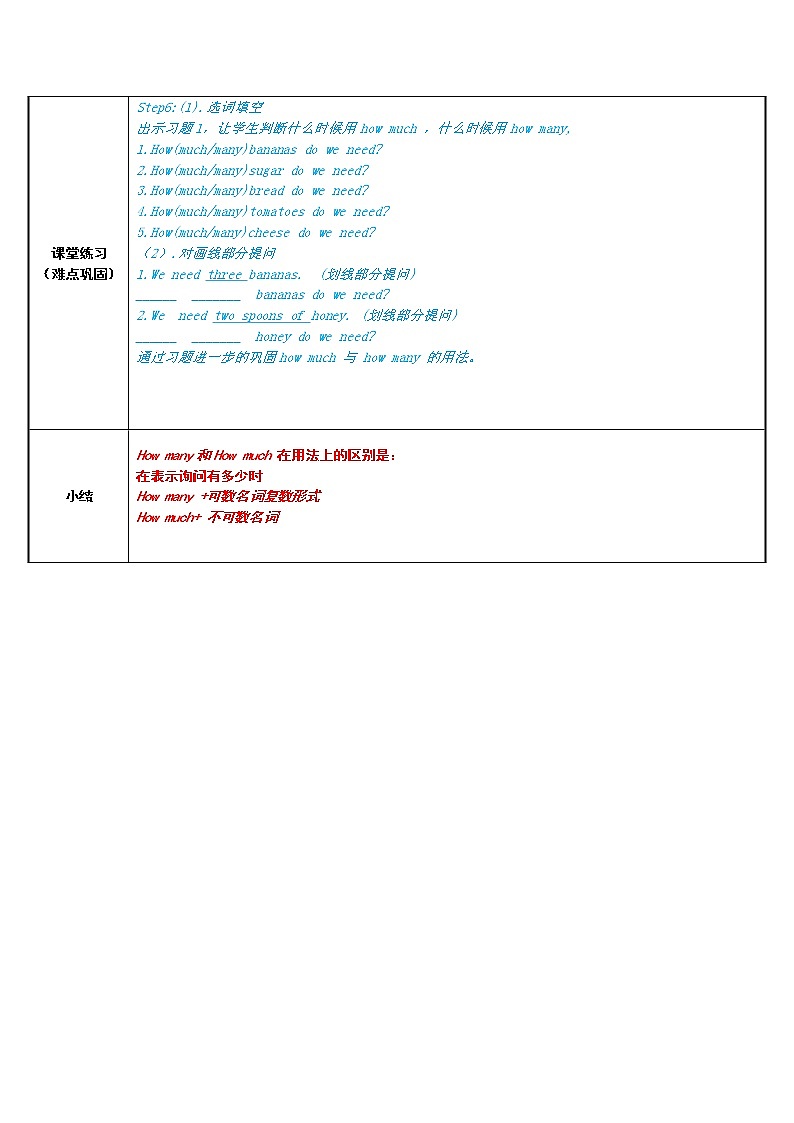 八年級(jí)上冊(cè)英語(yǔ) how much 與 how many 的用法辨析  教案第2頁(yè)