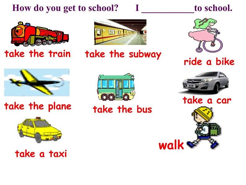 鲁教版六年级下册Unit5 How do you go to school Section A1(1a-2e)PPT 课件06