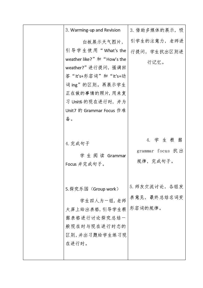 七年级下册英语 Unit 7 It’s raining!section A 教案3第3页