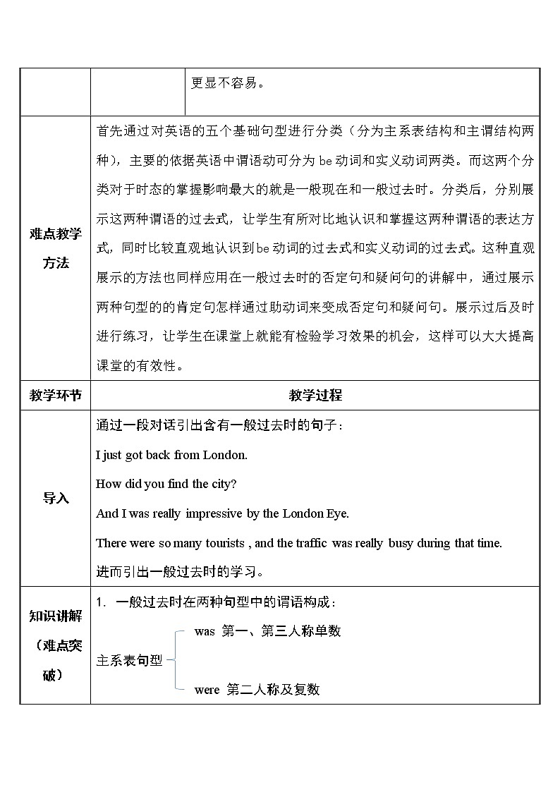 七年级下册英语 一般过去时 教案第3页