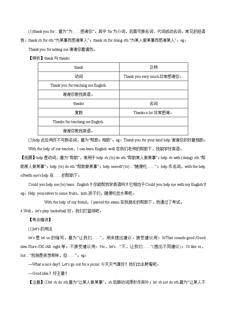 初中英语中考复习 专题05 重点知识点归纳(记忆版)第2页