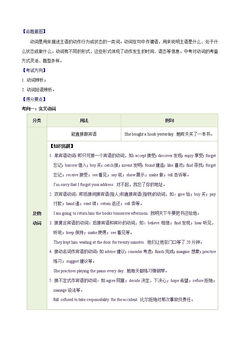 初中英语中考复习 专题08 动词和动词短语 -2020年中考英语母题题源解密(原卷版)第2页