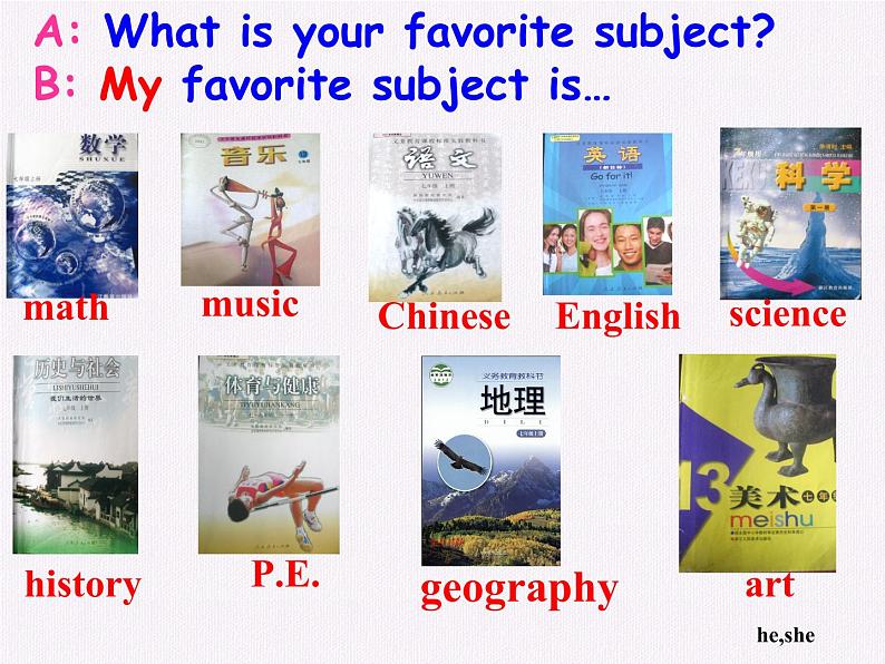 Unit 2 My favorite subject is science. Section A(1a-2c)课件2022-2023学年鲁教版英语六年级下册第5页