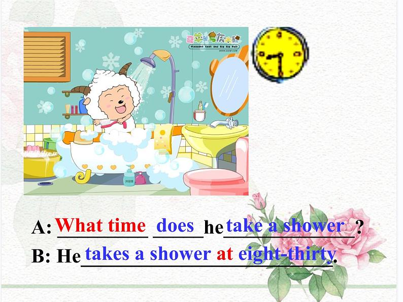 Unit4What time do you go to school Section A2(2e-3b)课件2022-2023学年鲁教版英语六年级下册08