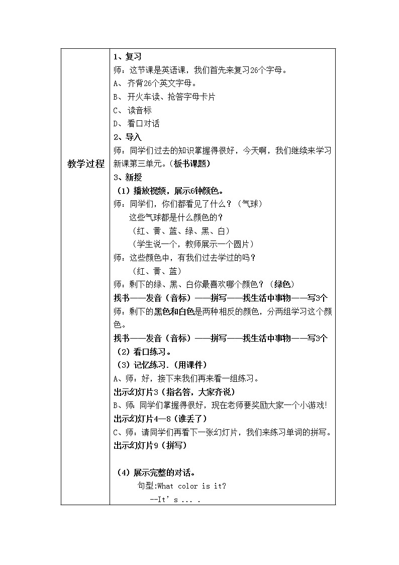 七年级上册英语 Starter Unit 3 What color is it? 教案202