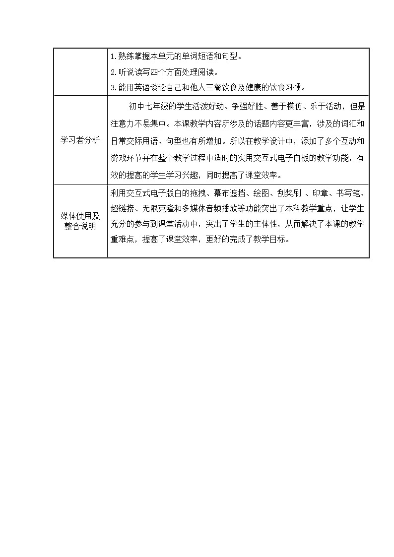 7年級(jí)上冊(cè)英語(yǔ)人教版 Unit 6   Do you like bananas Section B   教案2第2頁(yè)