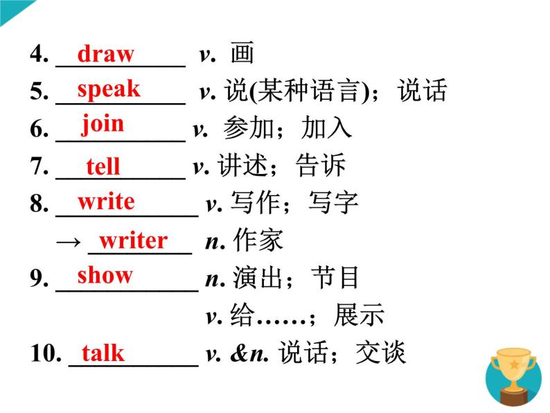 七年级英语（人教新目标）下册  Units 1-3  期末复习课件03