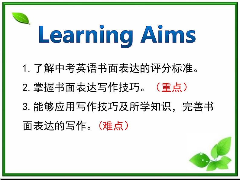 九年级英语(人教新目标)全一册 书面表达 复习课件第5页