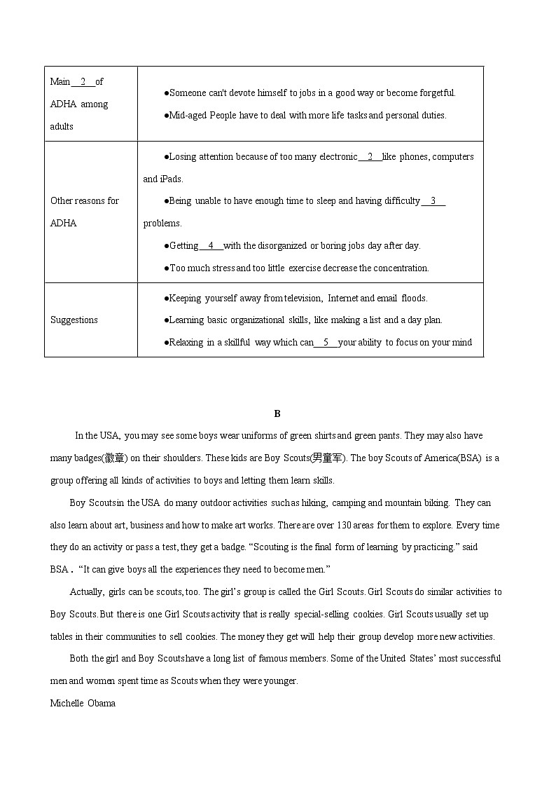 专题 03 任务型阅读之表格填空 浙江中考英语重难题型考前押题02