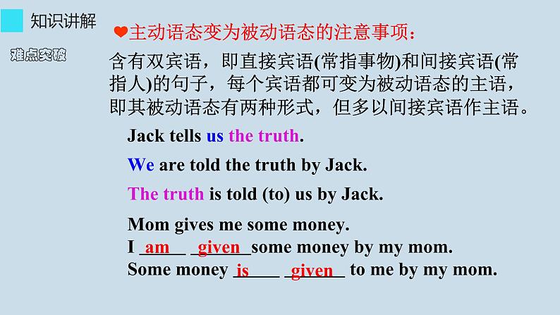 中考复习人教版 一般现在时的被动语态 课件第7页