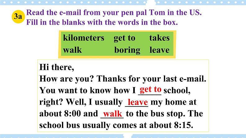 【公开课】Unit3 How do you get to school ? SectionB 3a-selfcheck第7页